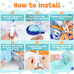 PLAY 4-in-1 Baby Play Mat - Dinosaur Baby Gyms & Playmats Tummy Time Mat Washable, Baby Activity Center with 4 Sensory Toys & 1 Soft Pillow, Develop Motor Skills Gift for Newborn Toddler - Multi