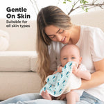 5-Pack Muslin Burp Cloths Baby Boy, Girl - Very Absorbent Baby Burp Cloth Rags, 8-Layers Viscose Derived from Bamboo Cotton Muslin Towel, Super Soft Spit Up Rags, No Shrink Washcloths (Wildscape)