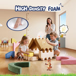 CoziBB 22Pcs Modular Kids Play Couch, Toddler Couch with Convertible and Multifunctional Foam for Inspiring Child Creativity, Kids Couch for Playroom Bedroom - Junlge Theme