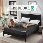BEDLORE King Mattress Protector, Waterproof Noiseless Mattress Cover with Deep Pocket for 6-18 inches Mattress, Soft Breathable Mattress Pad Machine Washable (Dark Gray)
