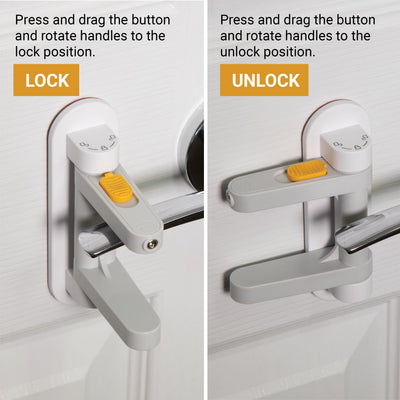 SVD.PET Door Lever Lock (2 Pack) Child Proof Doors & Handles, Prevents Toddlers and Pets from Opening Doors. Unique Difficulty Adjustment, Easy One Hand Operation for Adults.