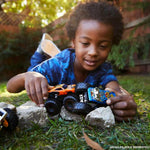 Hot Wheels Monster Trucks 2-Pack, Demolition Doubles Set of 2 Toy Vehicles in 1:64 Scale, for Kids & Collectors (Styles May Vary)