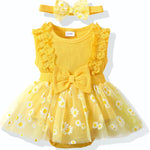 Renotemy Newborn Baby Girl Lace Romper Infant Summer Boho Flower Tulle Dress Party Gifts Newborn Photography Outfits
