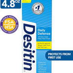 Desitin Daily Defense Baby Diaper Rash Cream with Zinc Oxide to Treat, Relieve & Prevent diaper rash, Hypoallergenic, Dye-, Phthalate- & Paraben-Free, 4.8 oz