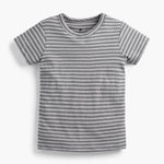 monica + andy Baby Short Sleeve Crewneck TShirt, 18-24 Months, Light Grey Stripe, 100% Organic Baby Clothes for Girls and Boys, Sustainable Super Soft Fabric, Sizes For Kids, Toddler, Newborn & Infant