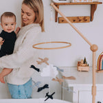 Baby Crib Mobile Arm Wooden Holder - Baby Mobile Hanger for Crib (31 inch, 100% Natural Beechwood) Strong Anti Slip - Nursery Decor & Gift Accessories (Original)