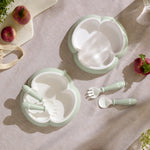 BabyBjörn Baby Plate, Spoon and Fork, 2 Sets, Powder Green