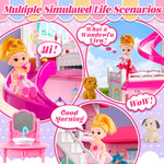 Doll House for Girls,10 Rooms Dollhouse with Dolls Figure, Puppies,Furnitures, Accessories, Kids Playhouse for for 3 4 5 6 7 8 9 10 Year Old