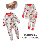 HonestBaby Celebration 2-Piece Pajamas Sleepwear PJs 100% Organic Cotton for Baby, Toddler, Kids, Pug Love, 18 Months