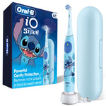 Oral-B iO Kids Limited Rechargeable Electric Powered Toothbrush, Stitch - Automatic Pressure Sensor - 3 Cleaning Settings - Music Timer - 28 Day Battery Life - Travel Case
