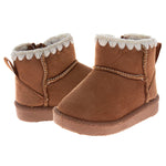 Avalanche Boys Girls Fuzzy Boots Baby Kids Snow Warm Cozy Winter Boots - AV-Chestnut Size 3 Infant