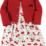 Hudson Baby Baby Girls' Cotton Dress and Cardigan Set
