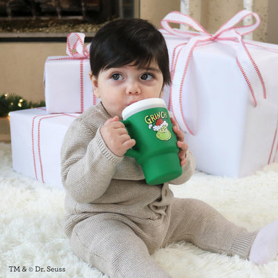 Infantino My 1st Tumbler Limited Edition – Adorable Miniature Tumbler with Leak-Resistant Straw and Toddler-Friendly Handle, Encourages Hydration, Easy to Clean, 9 fl. oz, Grinch Green