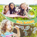 Getatoy Frog Bubble Machine Toys for Kids 3-8 Years Old: Bubble Blower Maker with 2 Solutions, Outdoor Party Toy, Birthday Gift for 3 4 5 6 7 8 Year Old Girls Boys