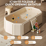 IcyByte Baby Foldable Kids Bathtub for Infants to Toddler with Non-Slip Base,Easy Storage,Perfect for Small Spaces,White