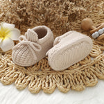 DovFanny Baby Booties Newborn Baby First Shoes Cozy Warm Knit Soft Booties for Toddler Infant Boy Girl (Camel, Infant, 0 Months, Age Range, US Footwear Size System, 3 Months, Medium)