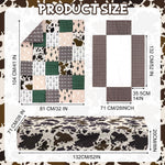 Hahafelt 3 Piece Patchwork Crib Bedding Set, Neutral Cow Cactus Print Baby Bedding, Barnyard Western Nursery Decor, Standard Size Soft Baby Bed Set Includes Quilt, Fitted Crib Sheet, Bed Skirt
