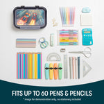 ZIPIT: 2 Compartment Recycled Box - Car Race - Large Capacity Pencil Case, Plastic Stationery Organizer, School Supplies-Small Toys Holder, Kids Boys