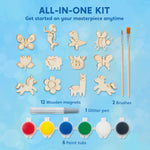 JOYIN 12 pcs Wooden Magnets, Spring Arts & Crafts for Boys and Girls, Children Painting Craft Activities Kit, Craft Toys Gifts for Birthday Easter