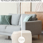 ZICOTO Beautiful Boucle Pouf Ottoman and Foot Rest - Elevate Your Living Room Decor with Lightweight Comfort and Charm - A Round Modern Foam Filled Foot Stool Perfect to Rest Your Feet