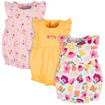 Onesies Brand Baby Girls 3-Pack Romper, Fox, 18 Months