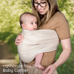 Ring Sling Baby Carrier - USA Lab Tested, 100% Natural Cotton Muslin, Breathable & Ergonomic Ring Sling Beige