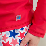 RUGGEDBUTTS® Baby/Toddler Boys Long Sleeve Rash Guard Swim Shirt w/UPF 50+ - Vintage Red, 5