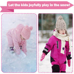 Baby Toddler Mittens Boys Girls Winter Outdoor Gloves Kids Easy-On Fleece Warm Mitterns Pink Rose Khaki 3 Pairs M（1-2 years）