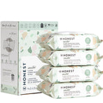 Honest brand baby wipes with packaging on a white background