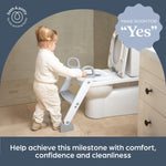 Dreambaby Toddler Toilet Seat with Steps - Adjustable Potty Seat with Splash Guard, Potty Topper with Ladder, Ergonomic Handles, Non-Slip Pads