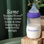 Lansinoh Anti-Colic Baby Bottles for Breastfeeding Babies, 8 Ounces, 3 Count, Includes 3 Medium Flow Nipples, Size M