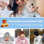 3 Pack Baby Beanie Hats with Earflaps, 2 Size Baby Winter Hat for Infant Toddler Kids, Fleece Lined Knit Hat for Girls Boys