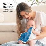 5-Pack Muslin Burp Cloths Baby Boy, Girl - Very Absorbent Baby Burp Cloth Rags, 8-Layers Viscose Derived from Bamboo Cotton Muslin Towel, Super Soft Spit Up Rags, No Shrink Washcloths (Cosmo)