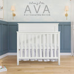 Dream On Me Ava 4-in-1 Mini Baby Crib with Daybed & Twin Bed Conversion in White, GreenGuard Gold & JPMA, Non-Toxic Finish, 3-Position Adjustable Height, Includes 1″ Mattress Pad