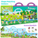 Benresive Reusable Sticker Books for Kids 2-4, Sticker Books for Toddlers 1-3 2-4, Toddler Travel Toys Activities Crafts Gifts - Animals, Dinosaurs and Insect