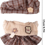 Plush Dolls Clothes Set, 6.7 inch Designer Doll Clothes Plush Toy Skirt Sweater Hat Dress Outfit Cute Soft Accessories for Collection Display