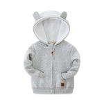 Comfy and Cozy Cotton Girls Long Sleeve Hoodie Full Zip Outwear in SpringFfall Winter for 9-12M Grey Jacket