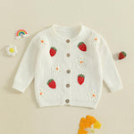 Toddler Baby Girl Cardigan Christmas Knit Sweater Long Sleeve Button Down Knitwear Kids Fall Winter Coat