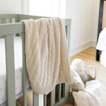 Burt's Bees Baby Infant Blanket, Cable Knit, Made with 100% Soft Breathable Organic Cotton, Nursing Blankets, Machine Wash Baby Newborn Essentials, Size 30 x 40 Inch