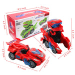 huwairen Dinosaur Toys for 3-6 Year Old Girls Transforming Dinosaur Car with LED Light and Music Gifts for 3 4 5 6 7 Year Old Girl (Red)