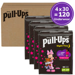 Pull-Ups Girls' Nighttime Potty Training Pants, Training Underwear, 2T-3T (16-34 lbs), 120 Ct, Packaging May Vary
