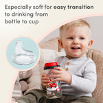 NUK Replacement Silicone Spout for Select NUK Cups, Spill-Proof, Soft Spout, Dishwasher-Safe, BPA-Free, Clear, Pack of 3