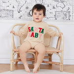 Baby Girl Boy Christmas Clothes Letter Print Sweatshirt Romper Infant Long Sleeve Bubble Romper Winter Outfit