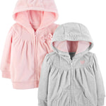 Simple Joys by Carter's Girls' 2-Pack Fleece Full Zip Hoodies