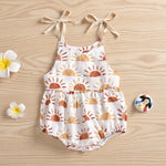 JLKGICF Infant Newborn Baby Girl Floral Romper Kids Spaghetti Strap One Piece Jumpsuit Shorts Summer Overall Clothes (Sunshine#2,0-3 Months,)