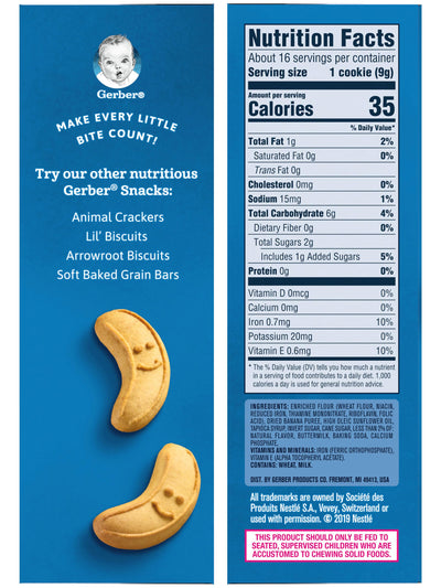 Gerber Toddler Snacks Variety Pack, 1 Box of Banana Cookies for Toddlers (5 oz) & 1 Box of Lil’ Biscuits for Toddlers (4.44 oz), Pack of 2