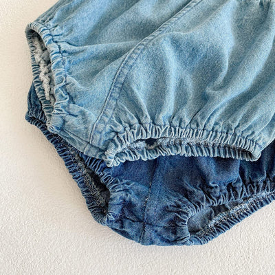 Colorful Childhood Toddler Denim Bloomers Shorts Baby Girls Boys Loose Harem Shorts 2pcs Size 6-12Months