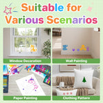 Bsenhe 48PCS Stencils for Kids, Stencils for Painting Crafts Reusable Drawing Art Stencil Washable Primary Shape Paper Scrapbooks Template for Kids Toddlers Preschool Back to School