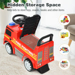 Costzon Ride On Push Car for Toddlers, Licensed Mercedes Benz Sliding Car w/Steering Wheel, Horn, Headlights, Under Seat Storage, Foot-to-Floor Riding Toy for Boys Girls 18-36 Months (Fire Truck, Red)