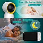 Ellie Baby Monitor, 5" IPS Screen, 1080P HD No WiFi Camera, 6000mA Battery Life, 1000ft Long Distance, Smart Monitoring: Cry Detection, Virtual Fench, Sleep Analysis, 24hrs Playback, Anti-Noise